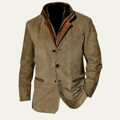 Men’s Vintage Reversed Collar Jacket – Stylish Classic Design 0