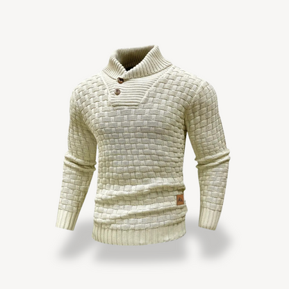 VogeLuxe | Men’s Basketweave Shawl Collar Sweater