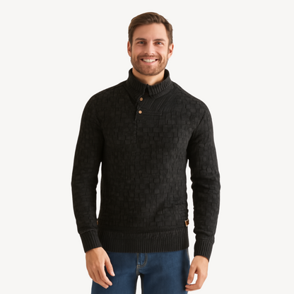 VogeLuxe | Men’s Basketweave Shawl Collar Sweater