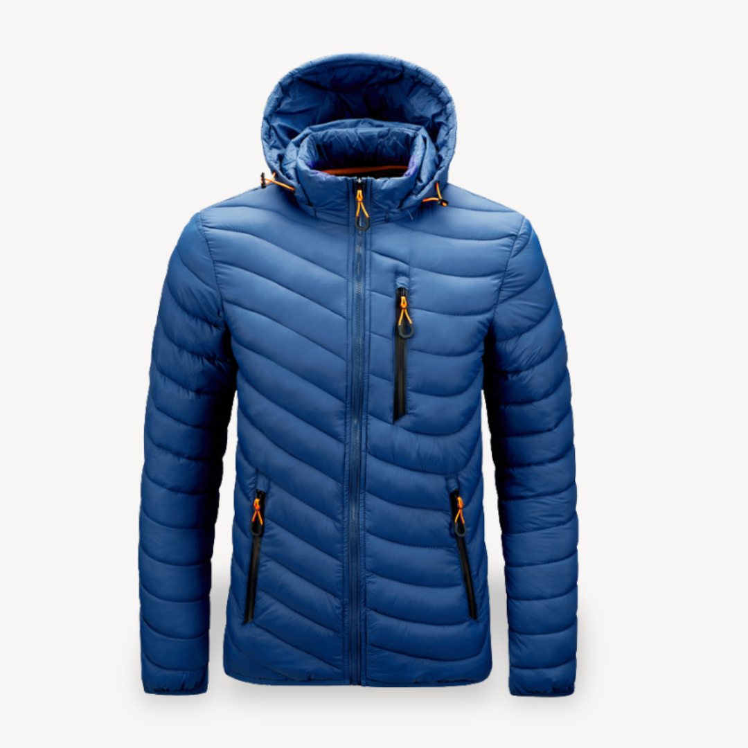 VogeLuxe | Men’s Chevron Quilted Hooded Puffer Jacket