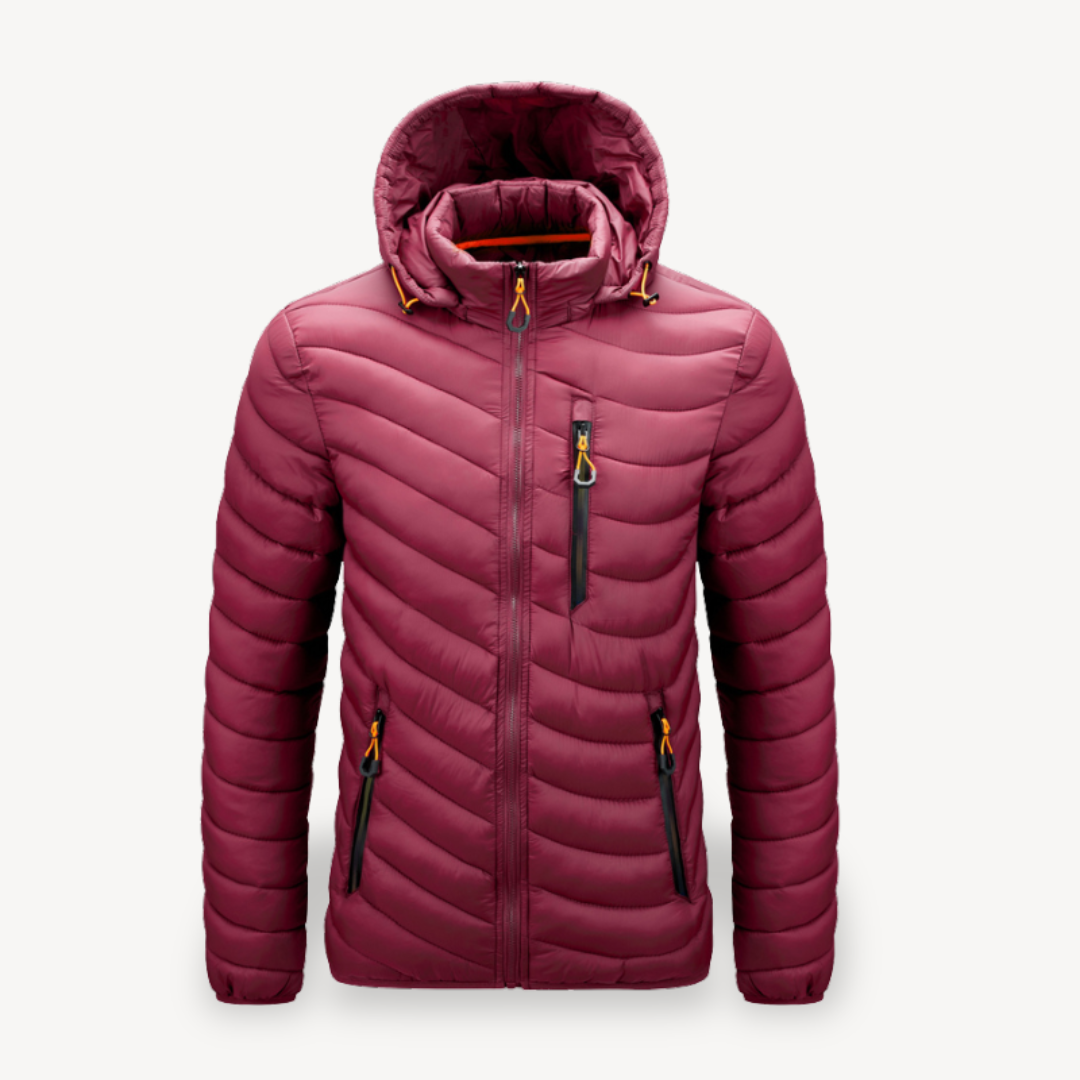 VogeLuxe | Men’s Chevron Quilted Hooded Puffer Jacket