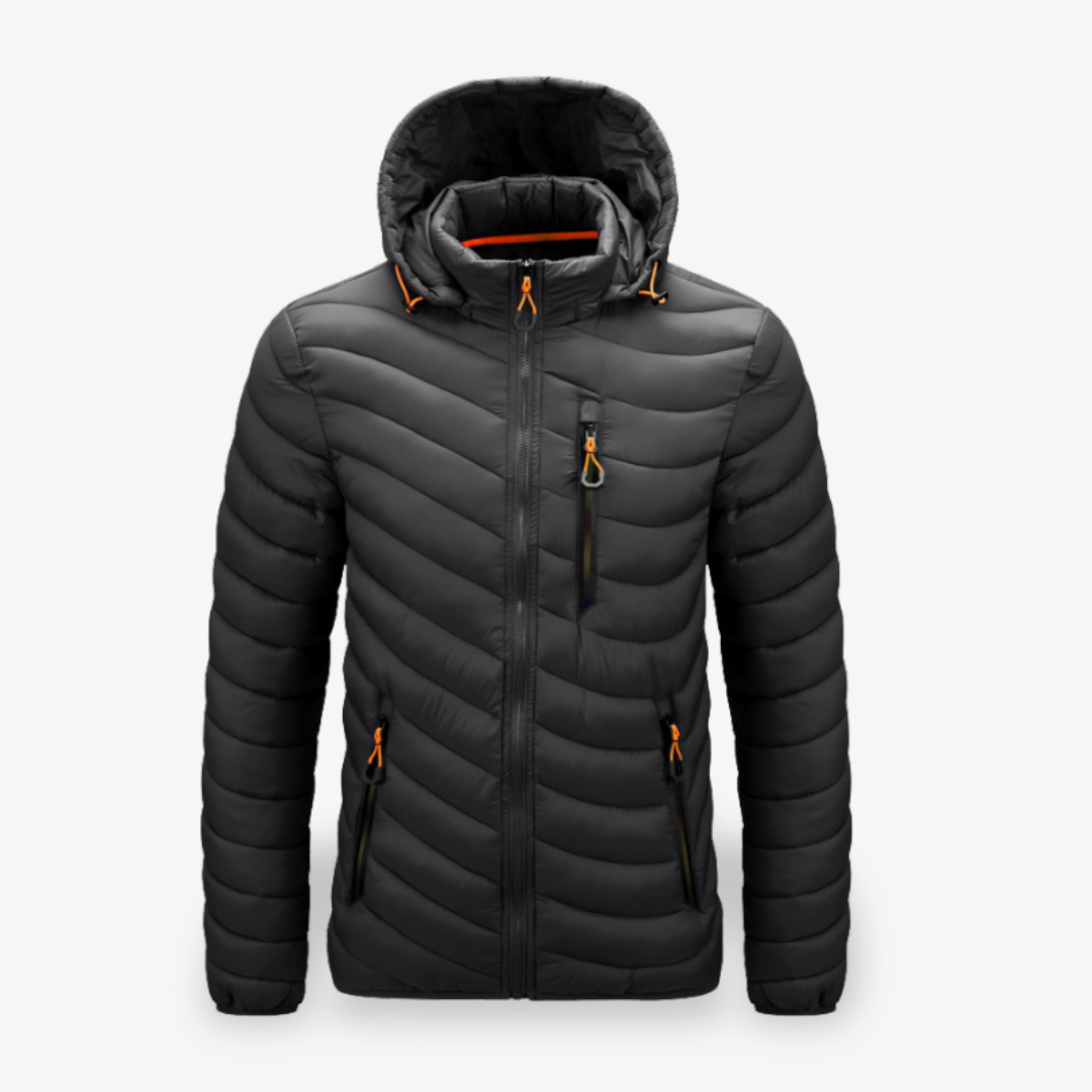 VogeLuxe | Men’s Chevron Quilted Hooded Puffer Jacket