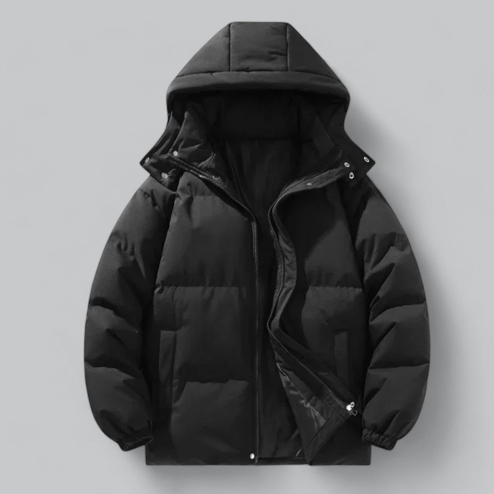 VogeLuxe | Men’s Quilted Detachable Hood Puffer Jacket