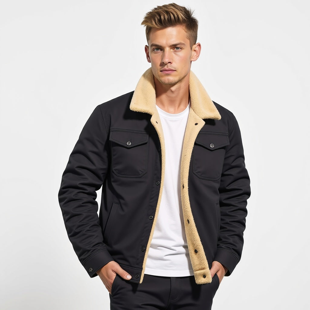 Thermal Insulated Fleece Lined Men's Parka Coat - VogeLuxe