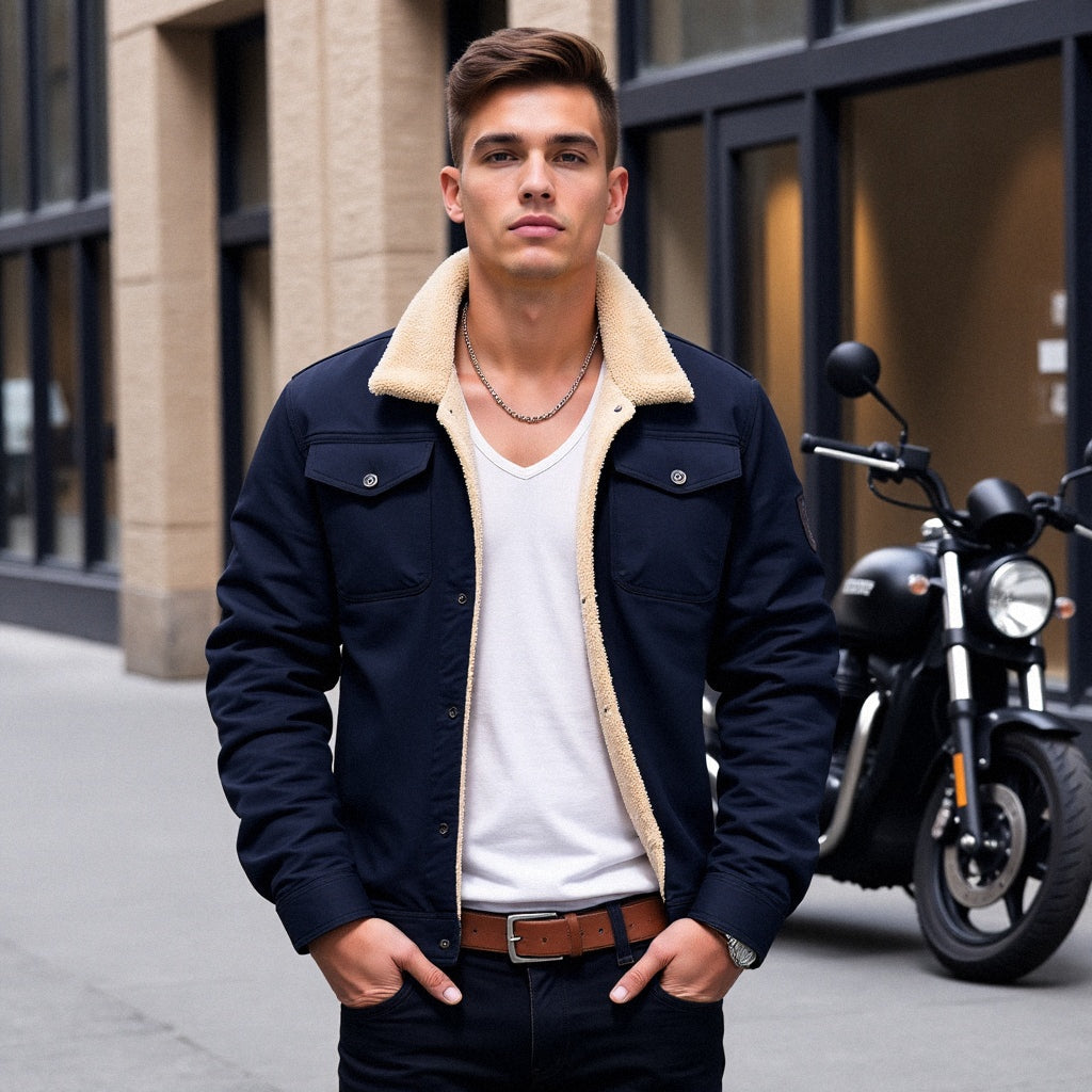 Thermal Insulated Fleece Lined Men's Parka Coat