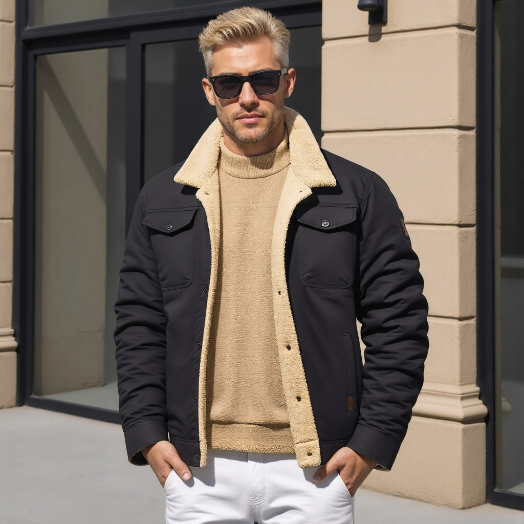 Thermal Insulated Fleece Lined Men's Parka Coat