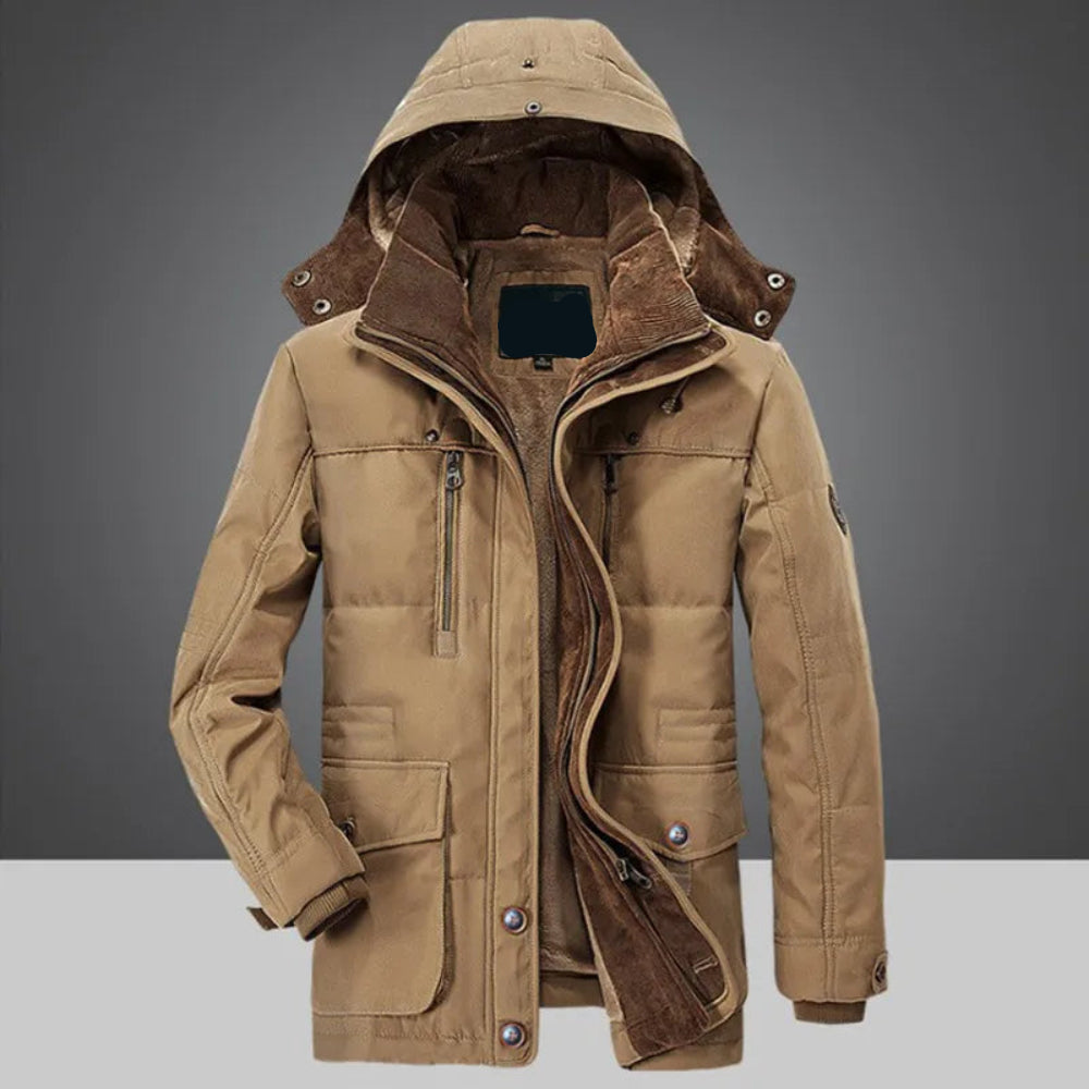 Warm Waterproof Men's Insulated Hooded Parka Coat