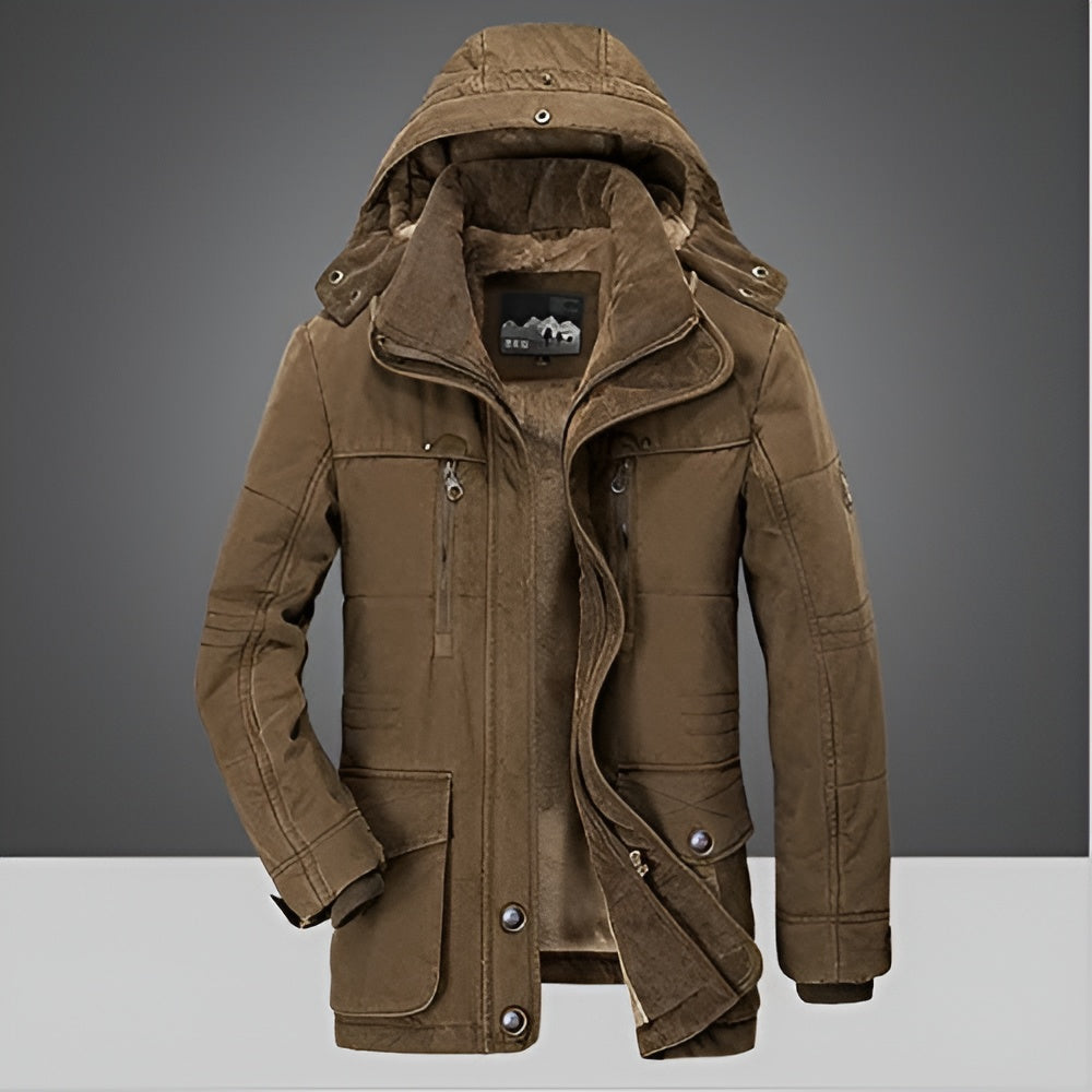 Warm Waterproof Men's Insulated Hooded Parka Coat
