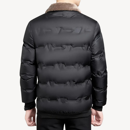 VogeLuxe | Men’s Fur Collar Quilted Puffer Bomber