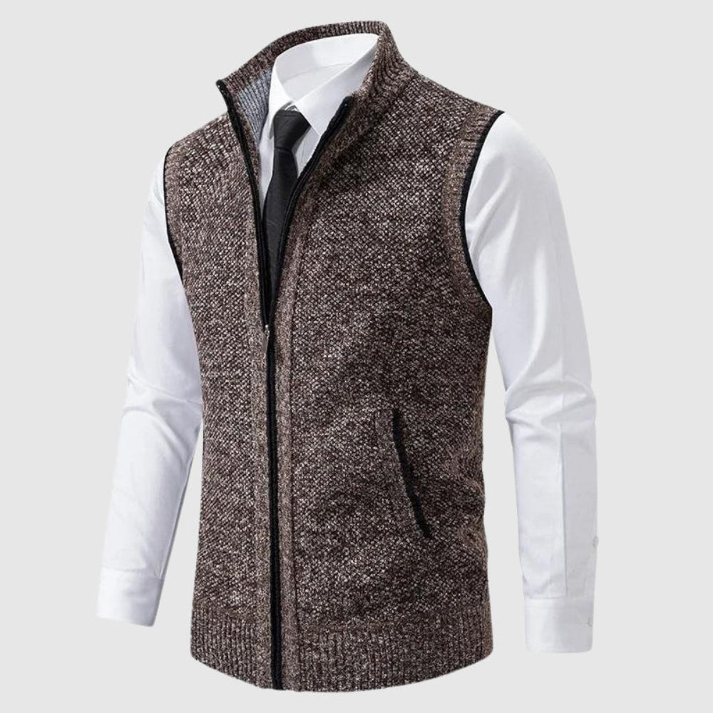 Warm Mens Quilted Zipper Vest
