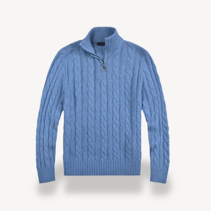 VogeLuxe | Men’s Cable-Knit Quarter-Zip Sweater