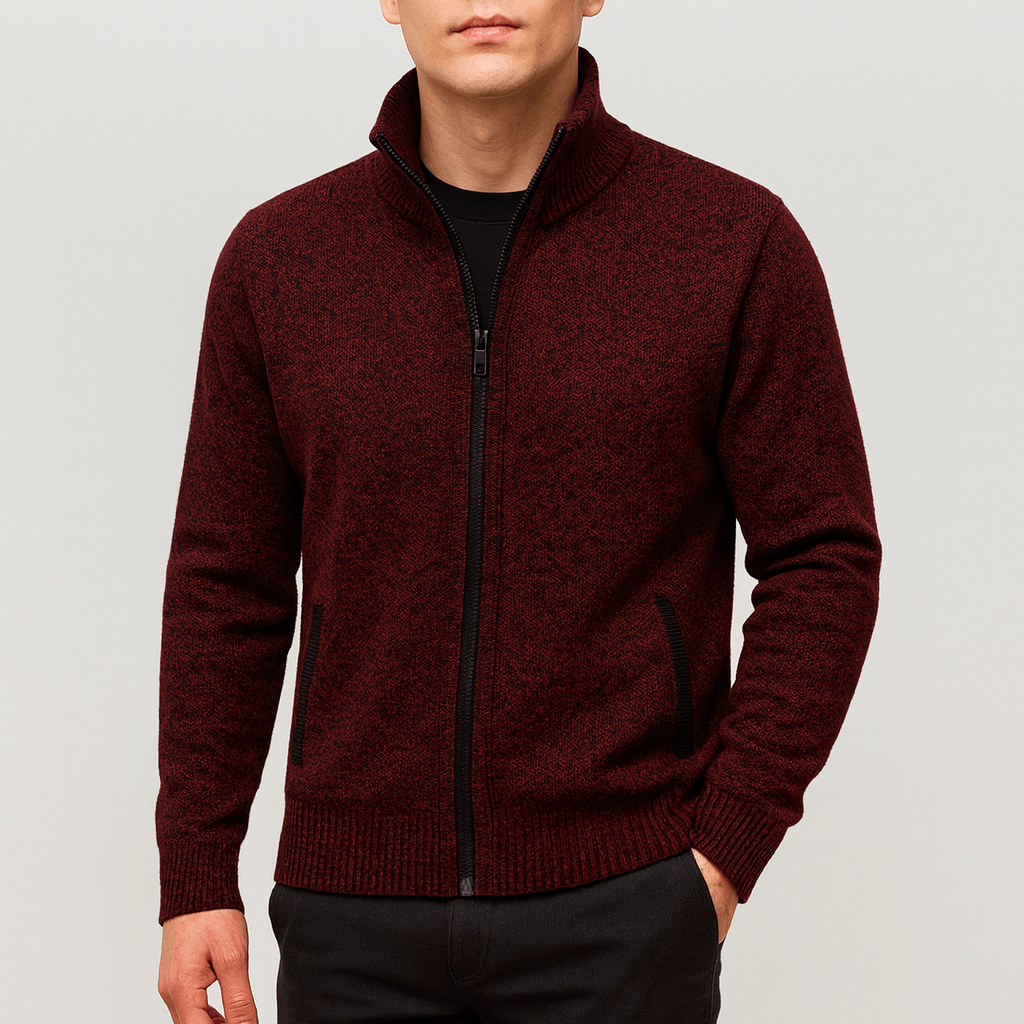 Men’s Zip-Collar Cardigan – Modern Warmth with Refined Edge 2