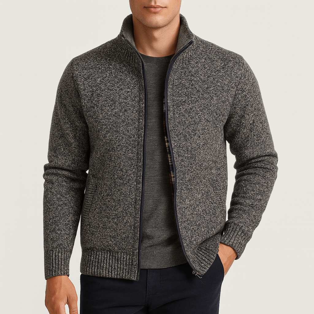 Men’s Zip-Collar Cardigan – Modern Warmth with Refined Edge 3