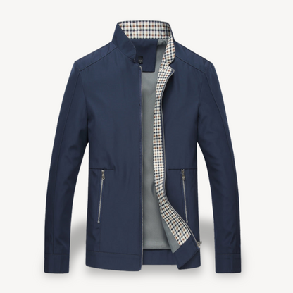 VogeLuxe | Men’s Lightweight Plaid Lined Bomber Jacket