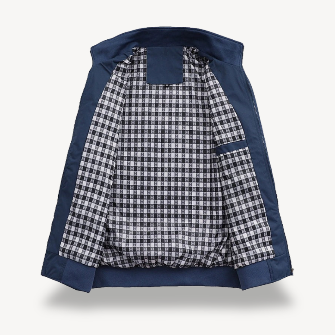 VogeLuxe | Men’s Lightweight Plaid Lined Bomber Jacket