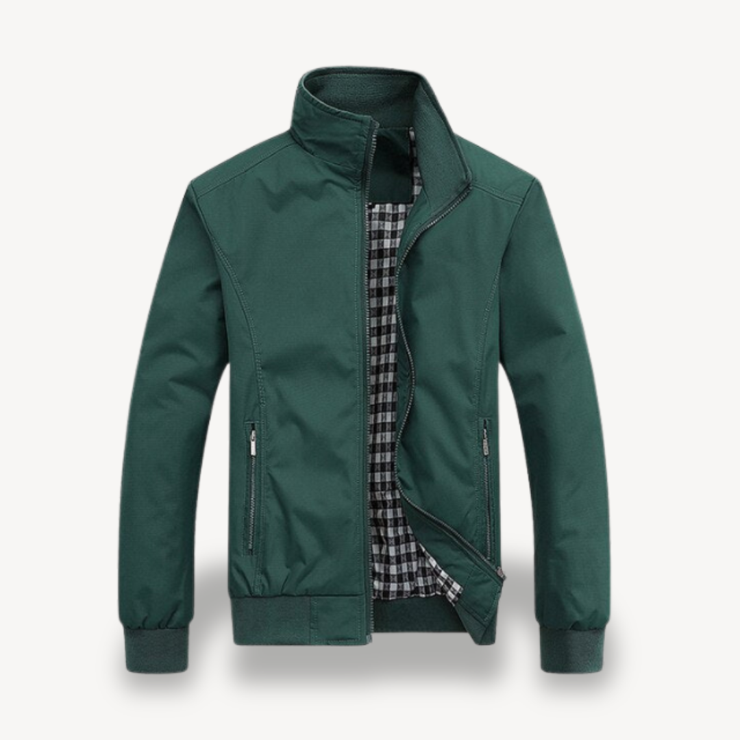 VogeLuxe | Men’s Lightweight Plaid Lined Bomber Jacket