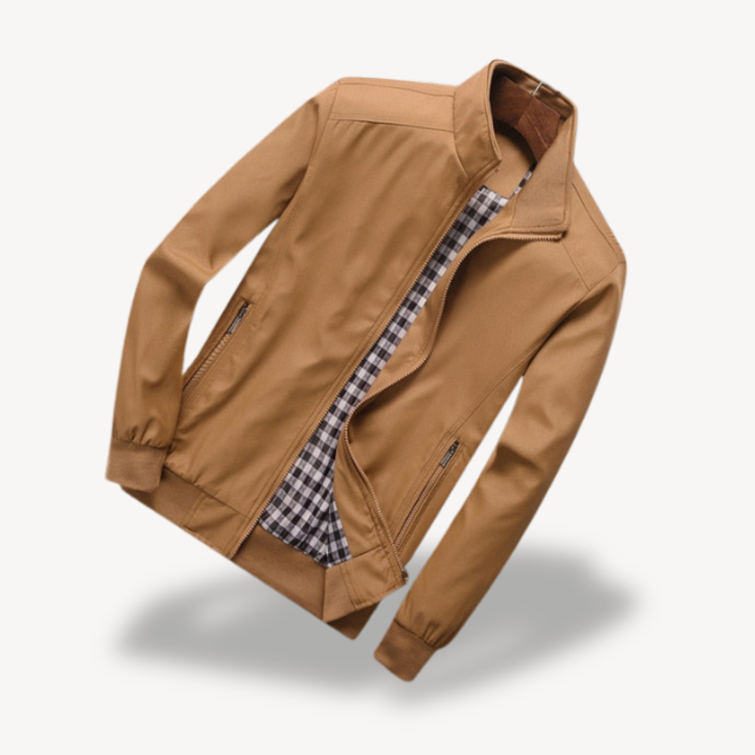 VogeLuxe | Men’s Lightweight Plaid Lined Bomber Jacket