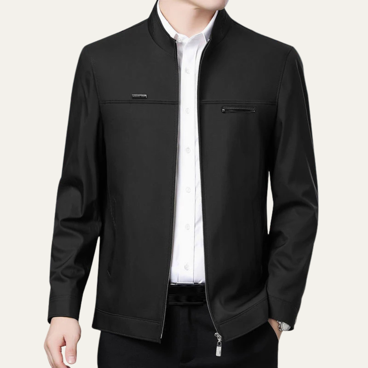 Men’s Zip-Up Jacket – Minimalist Business Casual Style 0