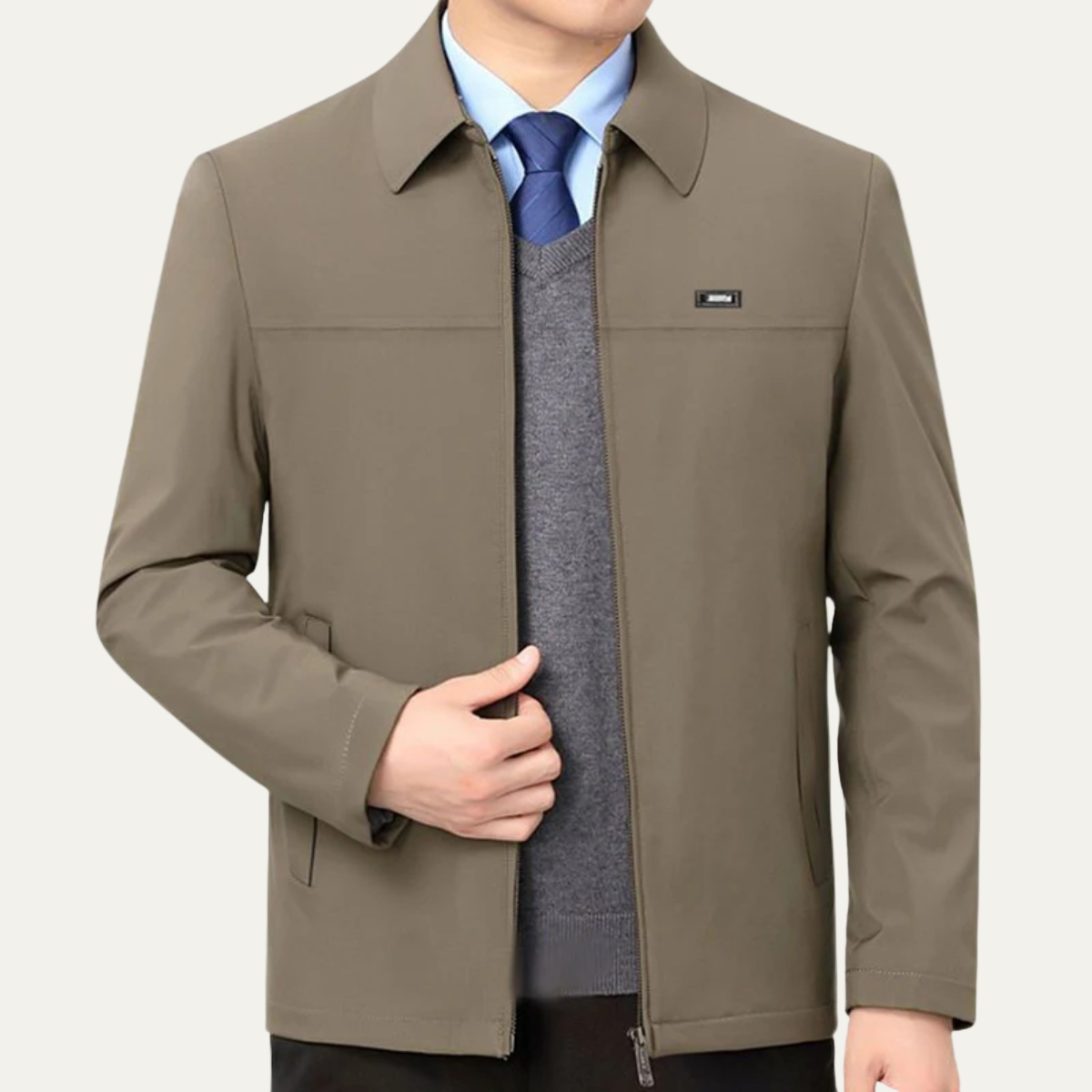 Men’s Zip-Up Jacket – Minimalist Business Casual Style 2
