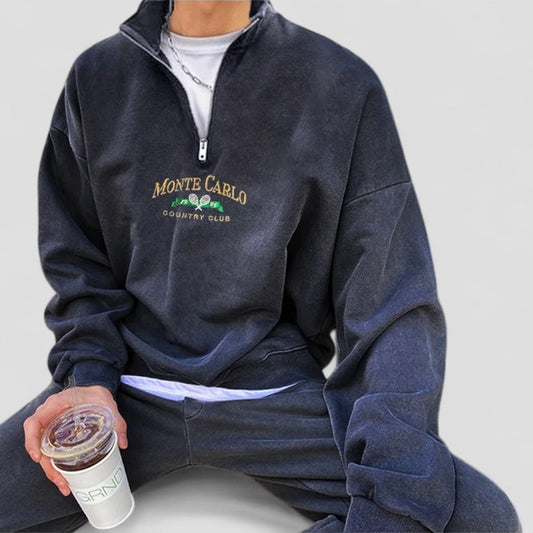 VogeLuxe | Men’s Vintage Quarter-Zip Sweatshirt