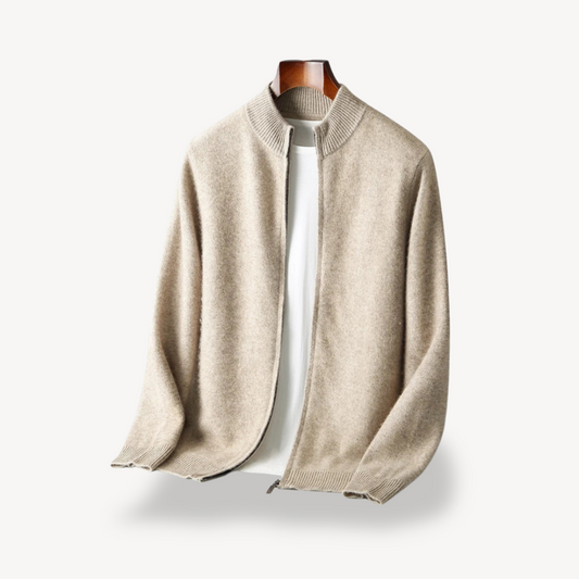 VogeLuxe | Men’s Minimalist Zip Knit Cardigan