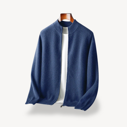 VogeLuxe | Men’s Minimalist Zip Knit Cardigan