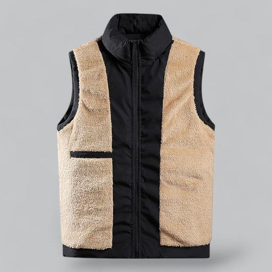 Men's winter bodywarmer with fur