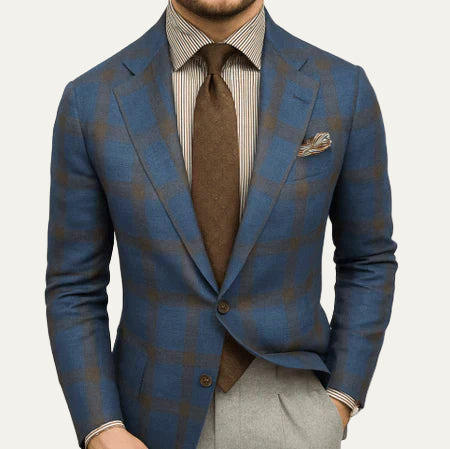 VogeLuxe | Men’s Textured Two Button Tailored Blazer