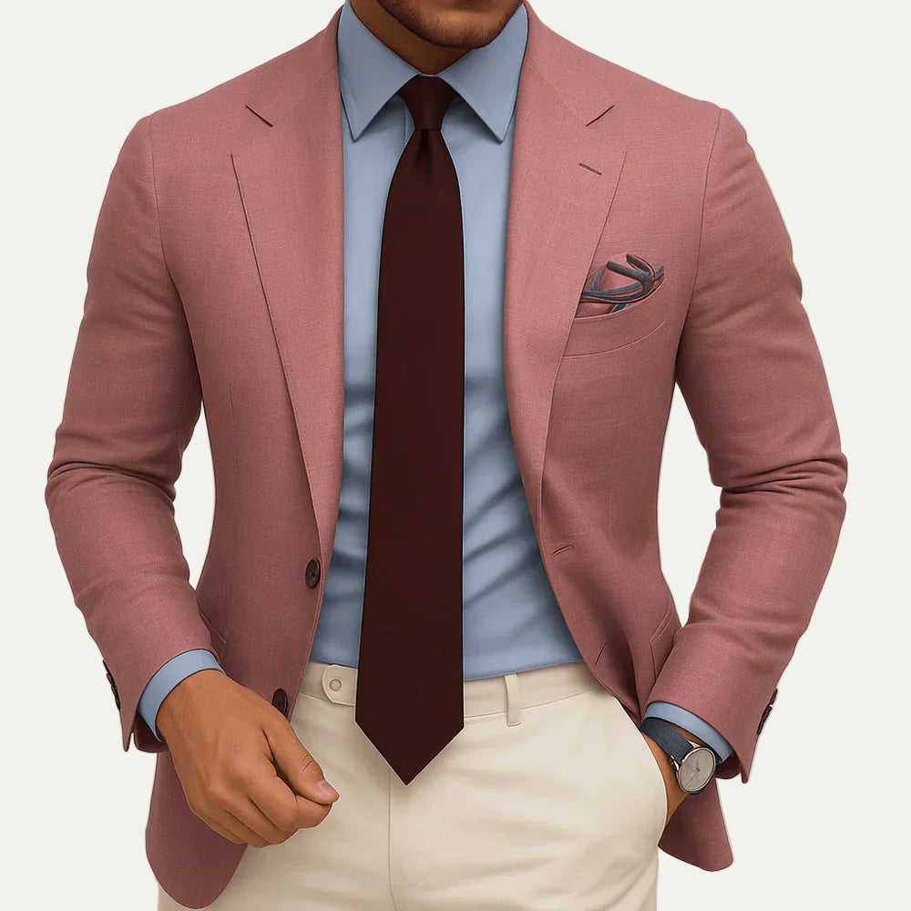 VogeLuxe | Men’s Textured Two Button Tailored Blazer