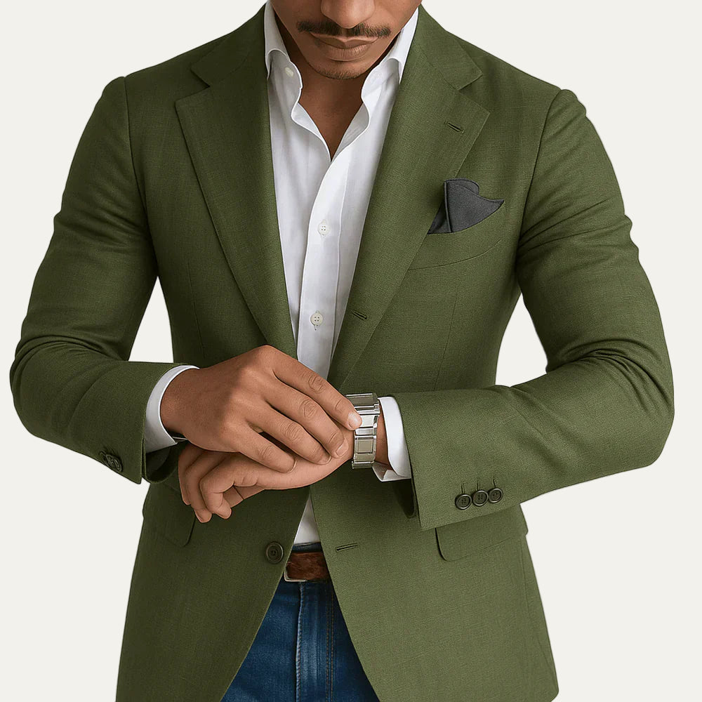 VogeLuxe | Men’s Textured Two Button Tailored Blazer