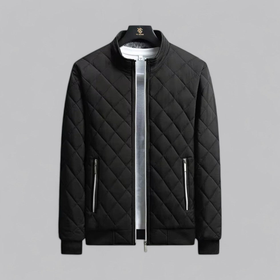 VogeLuxe | Men’s Quilted Zip-Up Bomber Jacket