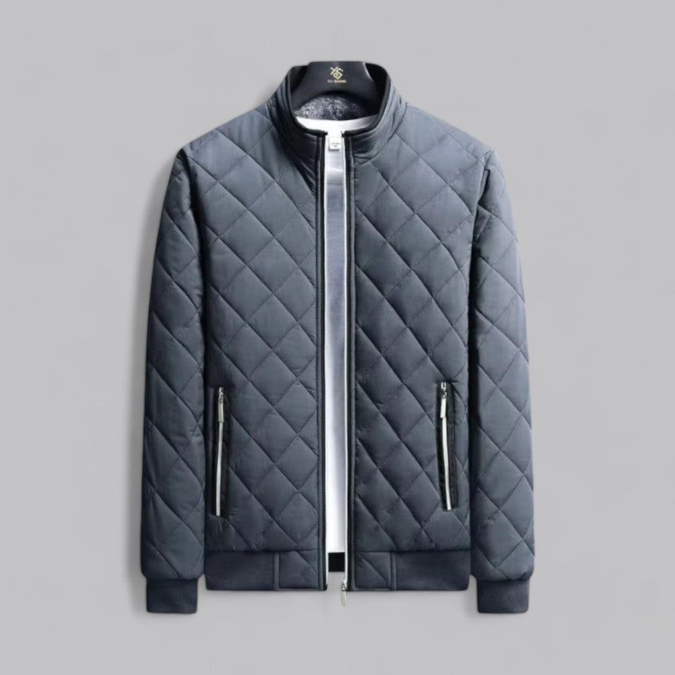 VogeLuxe | Men’s Quilted Zip-Up Bomber Jacket