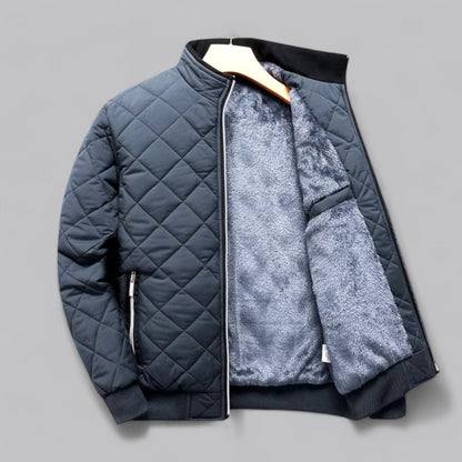 VogeLuxe | Men’s Quilted Zip-Up Bomber Jacket