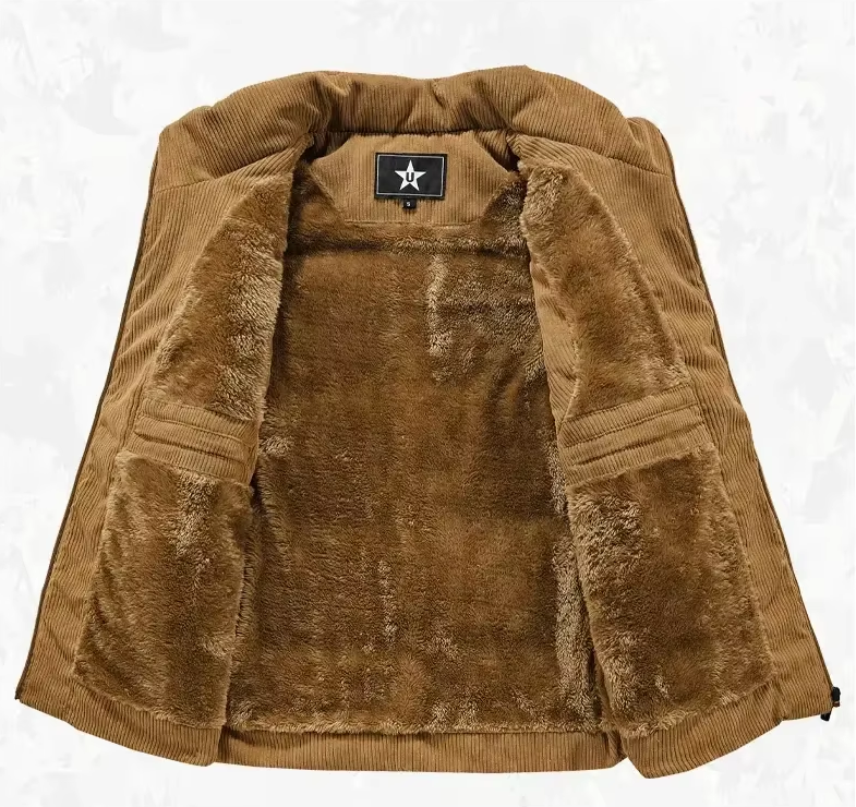 Mens Fur-Lined Curdoroy Gilet Bodywarmer