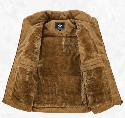 Mens Fur-Lined Curdoroy Gilet Bodywarmer