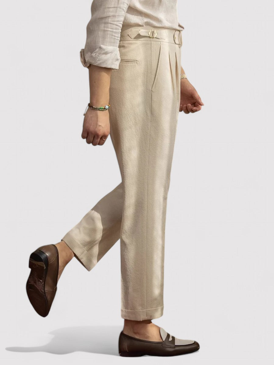 VogeLuxe | Men’s High-Waisted Pleated Trousers