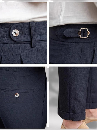 VogeLuxe | Men’s High-Waisted Pleated Trousers