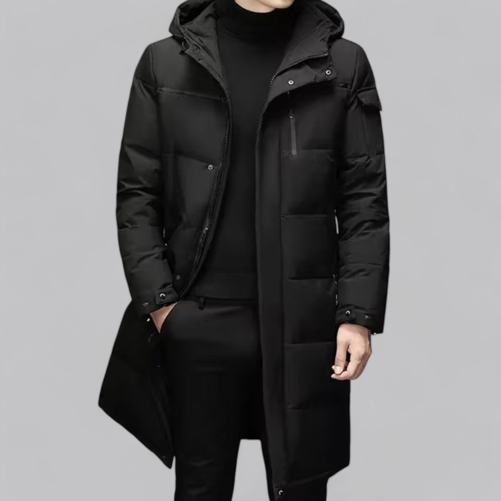 VogeLuxe | Men’s Long Hooded Puffer Coat