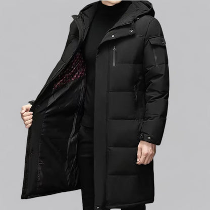 VogeLuxe | Men’s Long Hooded Puffer Coat
