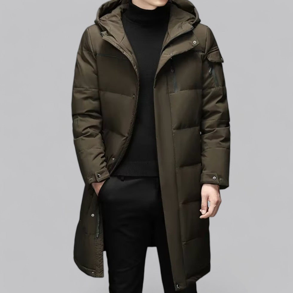 VogeLuxe | Men’s Long Hooded Puffer Coat
