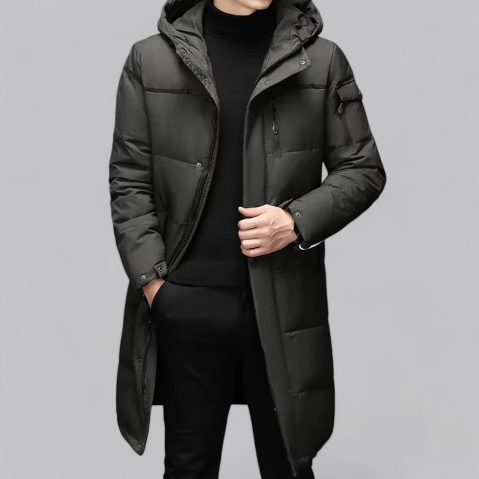 VogeLuxe | Men’s Long Hooded Puffer Coat