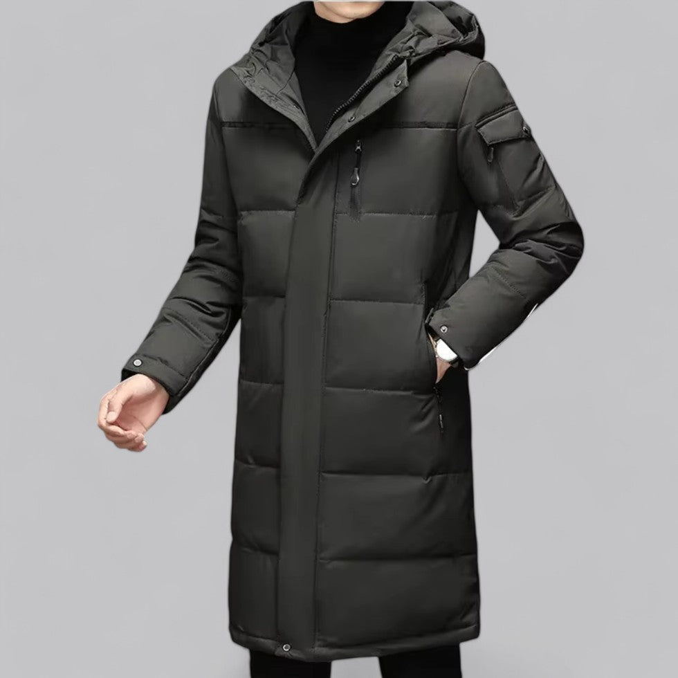 VogeLuxe | Men’s Long Hooded Puffer Coat