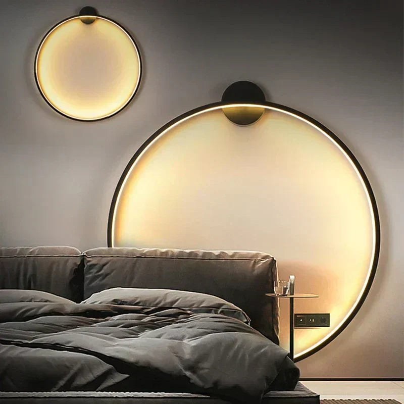 Simple Round Wall Lamp With Bright White Glow - VogeLuxe