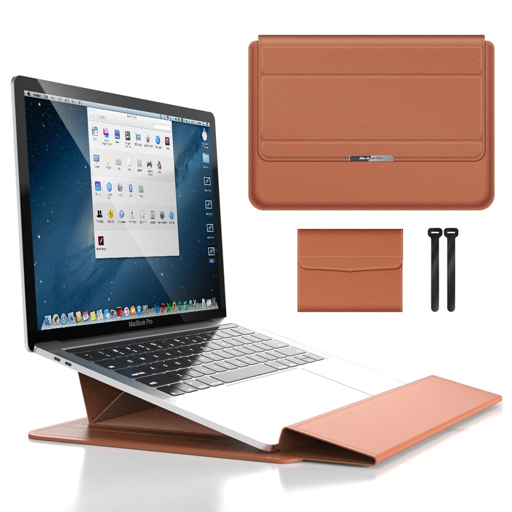 Portable Laptop Case with Faux Leather Exterior