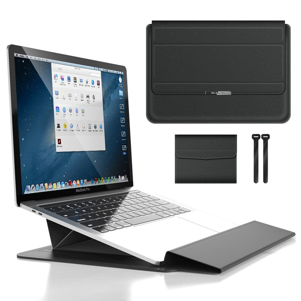 Portable Laptop Case with Faux Leather Exterior - VogeLuxe