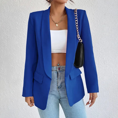 Stylish Fit Open Front Women's Blazer with Pockets