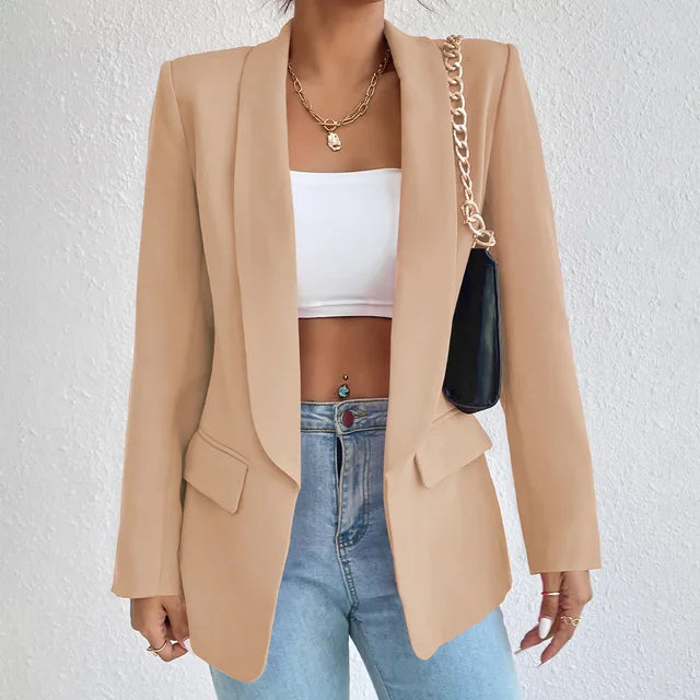 Stylish Fit Open Front Women's Blazer with Pockets