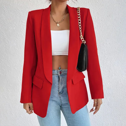 Stylish Fit Open Front Women's Blazer with Pockets