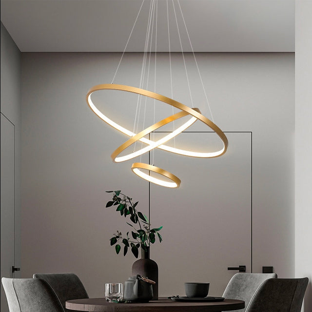 Stunning Spiral Pendant Ceiling Light with LED Rings