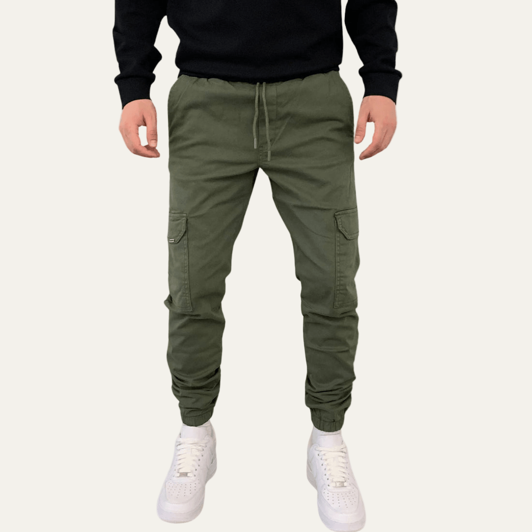 VogeLuxe | Men’s Tapered Cargo Jogger Pants with Flap Thigh Pockets